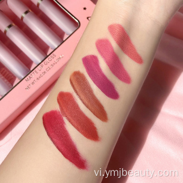 Bộ son môi 6 màu Pink Lipstick Gold Liquid Lipstick